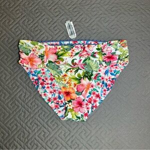 Tommy Bahama Island Cays Flora Reversible Shirred Bikini Bottom Size Small